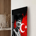 Fırça Bayraklı Atatürk Cam Tablo