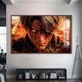 Fireborn Soldier Cam tablo – Ceviz Çerçeveli Cam Tablo