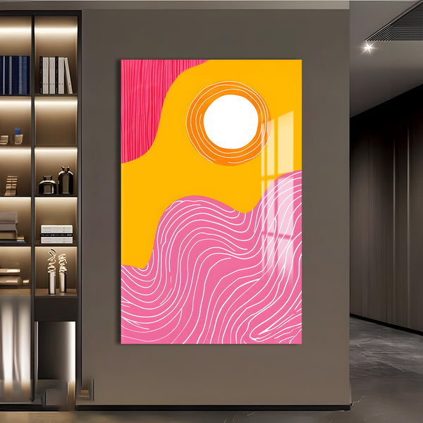 Güneşli Dalgalar Cam Tablo