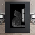 Çizgisel Kedi Cam Tablo – Cam Tablo