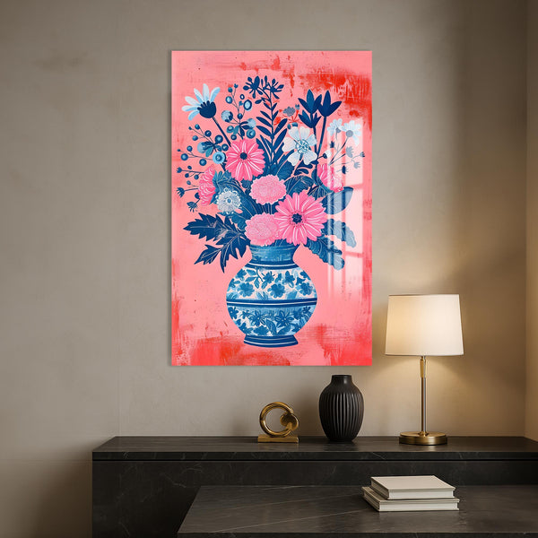 Pembe Zarafet Cam Tablo