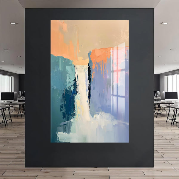 Renklerin Şelalesi Cam Tablo