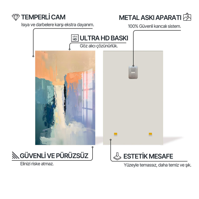 Renklerin Şelalesi Cam Tablo – Cam Tablo
