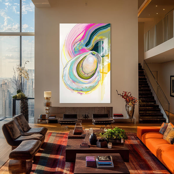 Soyut İnci Cam Tablo