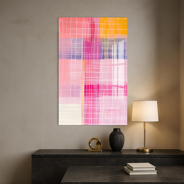 Renk Izgarası Cam Tablo