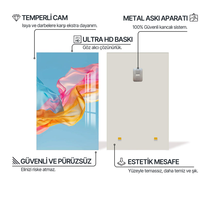 Savrulan Renkler Cam Tablo – Cam Tablo