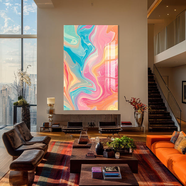 Turkuaz Rüyası Cam Tablo