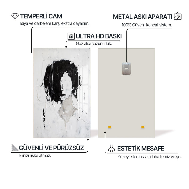Siyahın Portresi Cam Tablo – Cam Tablo