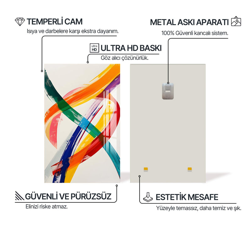 Kesişen Renkler Cam Tablo – Cam Tablo