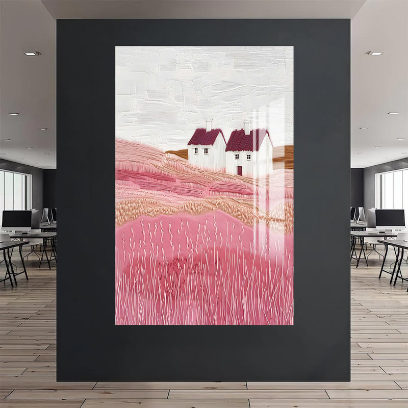 Pembe Tepeler Cam Tablo – Cam Tablo