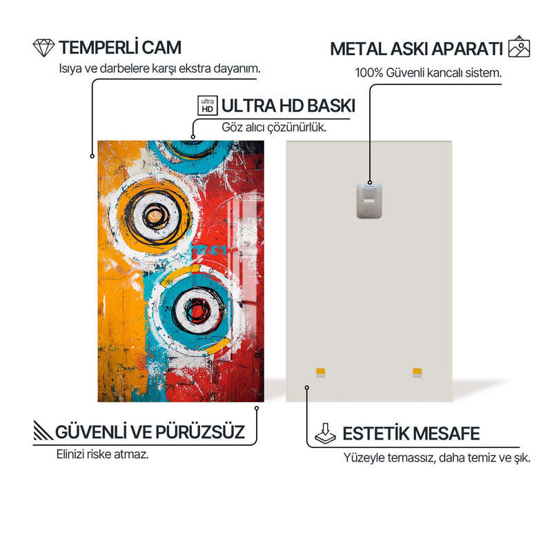 Renkli Plaklar Cam Tablo – Cam Tablo