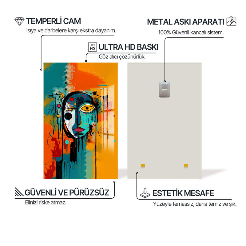 Rengarenk Kübizm Cam Tablo – Cam Tablo
