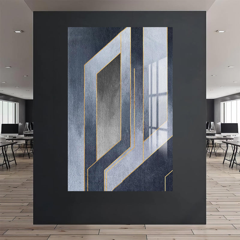 Geometrik Gri Cam Tablo – Cam Tablo