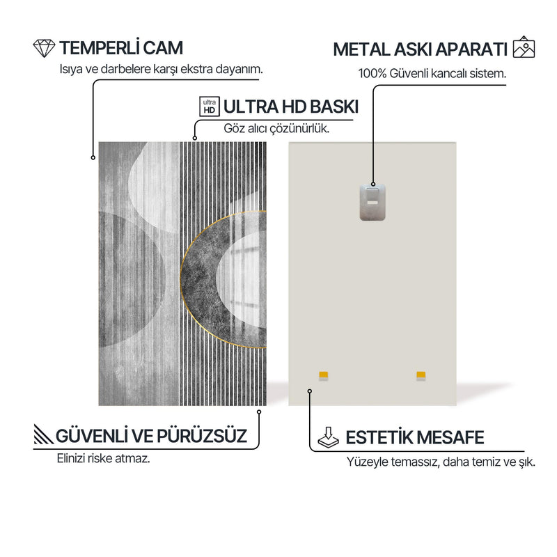 Çizgisel Hilal Cam Tablo – Cam Tablo