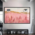 Pastel Meadow Cam Tablo – Siyah Çerçeveli Cam Tablo