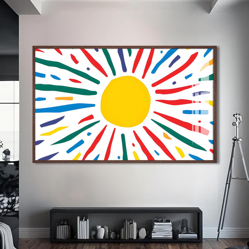 Sunny Day Cam Tablo – Ceviz Çerçeveli Cam Tablo