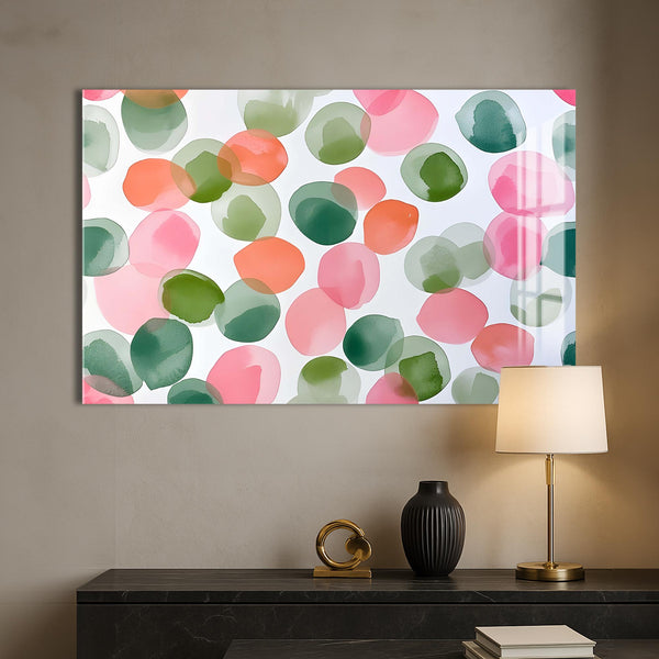 Akvarel Halkalar Cam Tablo