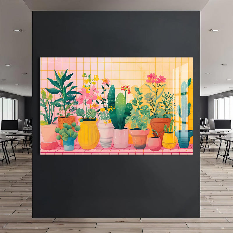 Çiçekli Balkon Cam Tablo – Cam Tablo