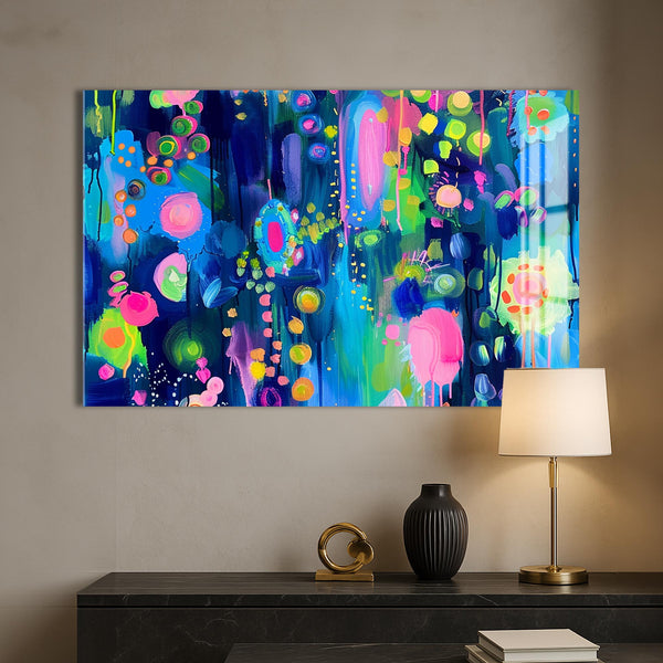 Gece Işıkları Cam Tablo