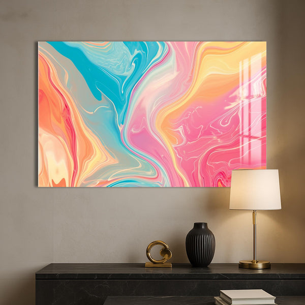 Huzurlu Tonlar Cam Tablo