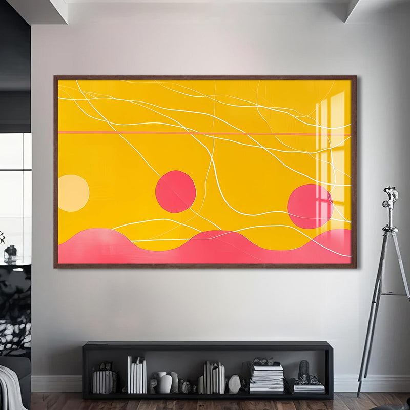 Solar Rhythm Cam Tablo – Ceviz Çerçeveli Cam Tablo