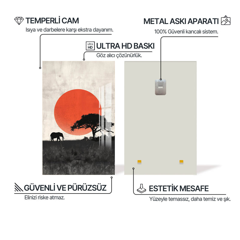 Yalnız Fil Cam Tablo – Cam Tablo