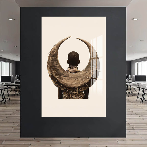 Afrikalı Çocuk Cam Tablo