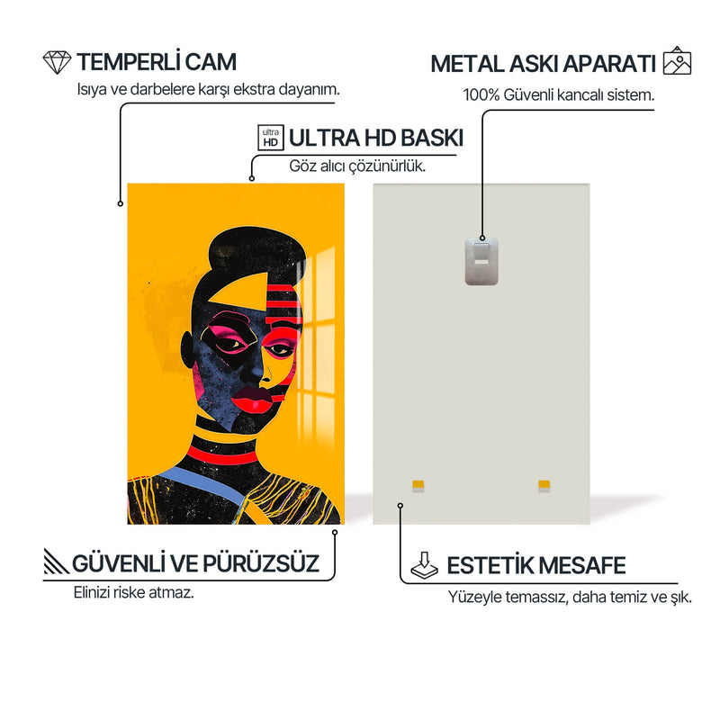 Kadın Profil Cam Tablo – Cam Tablo