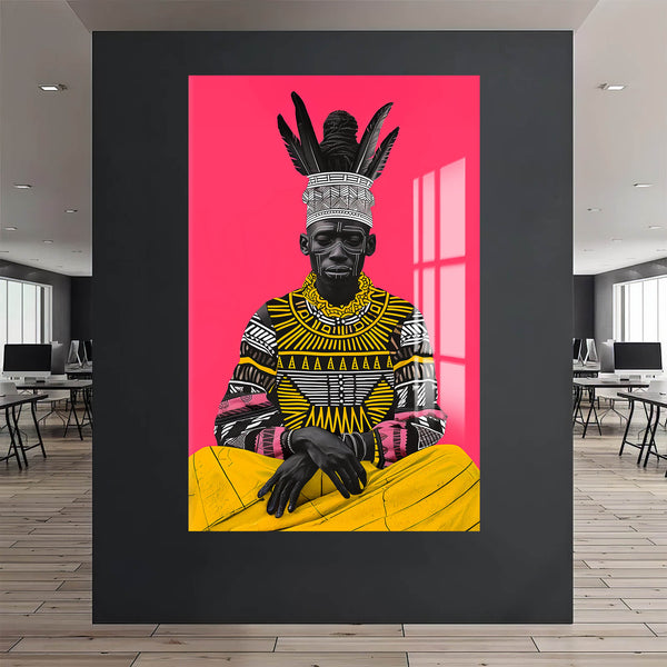 Afrikalı Şaman Cam Tablo