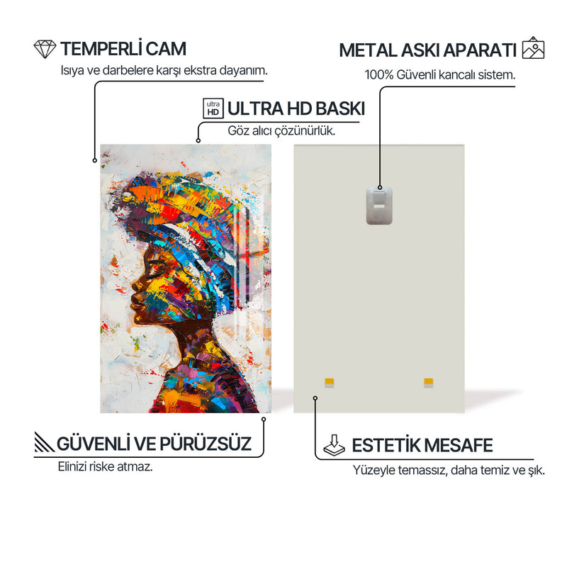 Kadın ve Çiçek Cam Tablo – Cam Tablo