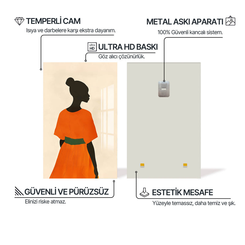 Kadın ve Güneş Cam Tablo – Cam Tablo