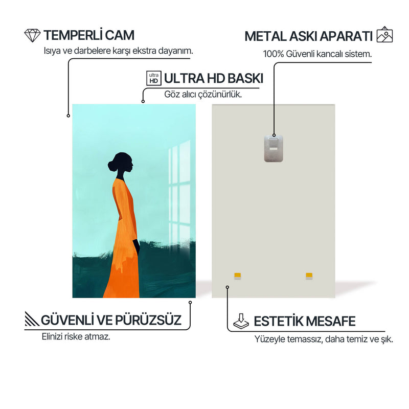 Kadın ve Renk Cam Tablo – Cam Tablo