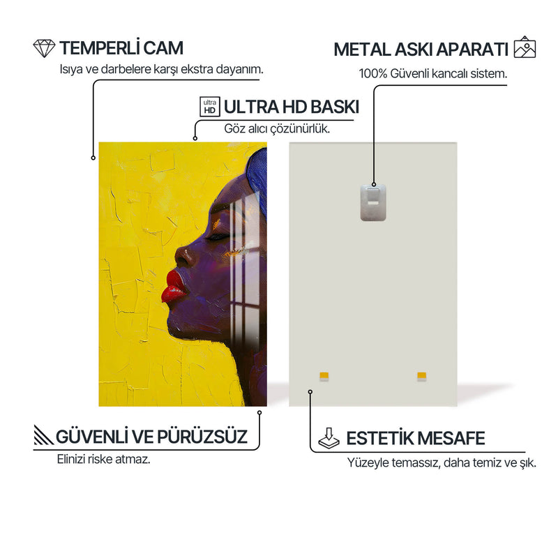 Kadın ve Renkler Cam Tablo – Cam Tablo