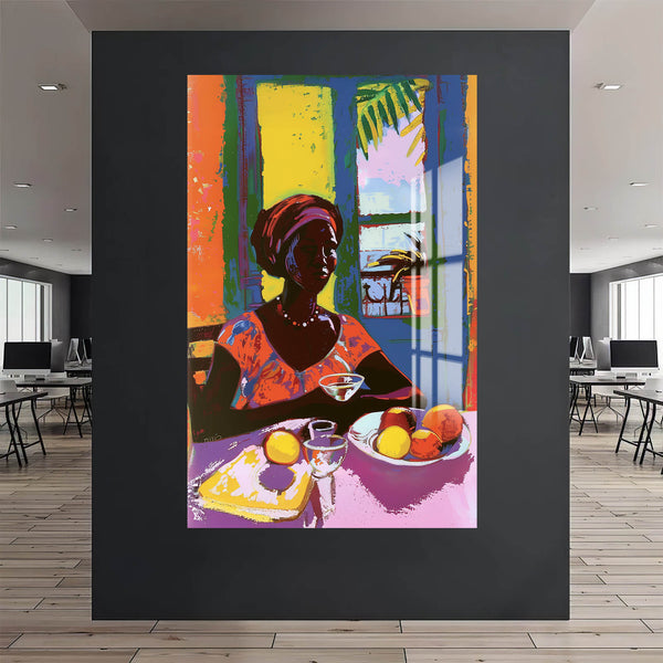Afrika'da Yemek Cam Tablo