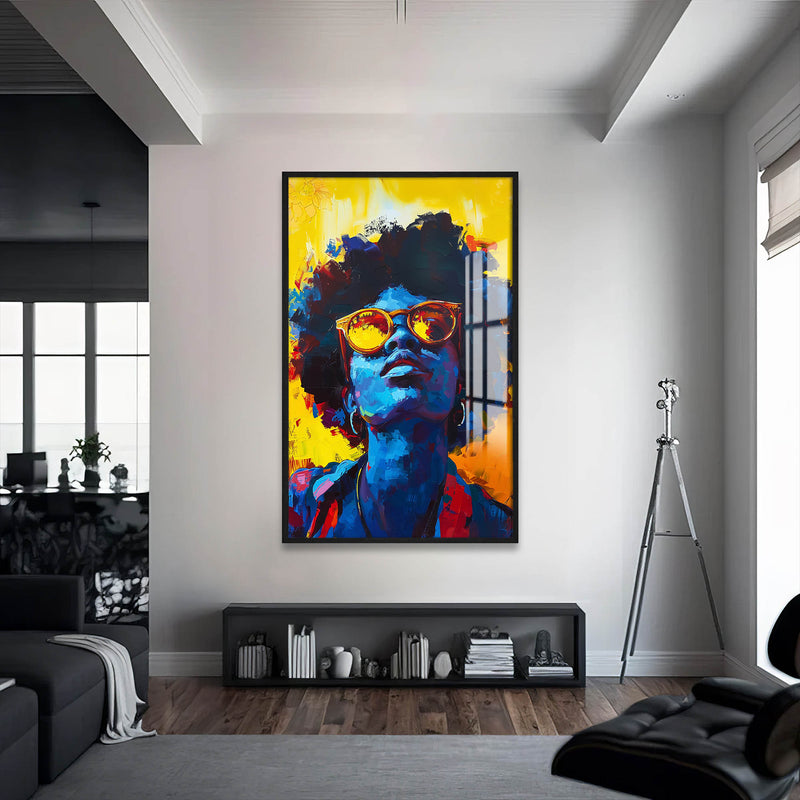 Kadın ve Sanat Cam Tablo – Siyah Çerçeveli Cam Tablo