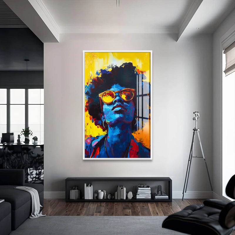 Kadın ve Sanat Cam Tablo – Beyaz Çerçeveli Cam Tablo
