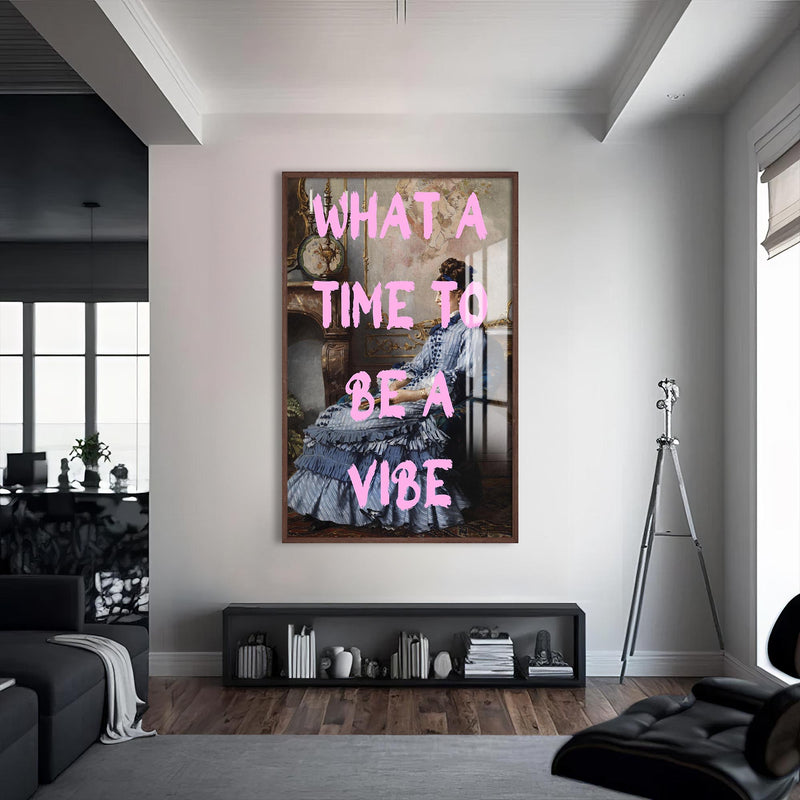 Vibe Cam Tablo – Ceviz Çerçeveli Cam Tablo