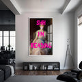 Shh I’m Reading Cam tablo – Beyaz Çerçeveli Cam Tablo
