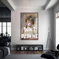 Don’t Rush Me Cam tablo – Ceviz Çerçeveli Cam Tablo