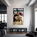 No Food No Life Cam tablo – Beyaz Çerçeveli Cam Tablo