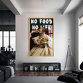 No Food No Life Cam tablo – Altın Çerçeveli Cam Tablo