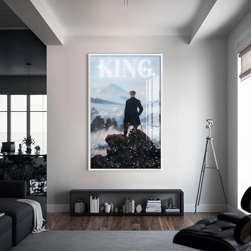 King Cam tablo – Beyaz Çerçeveli Cam Tablo
