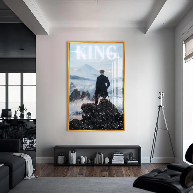 King Cam tablo – Altın Çerçeveli Cam Tablo