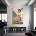 Where Is My Valentine Cam tablo – Altın Çerçeveli Cam Tablo