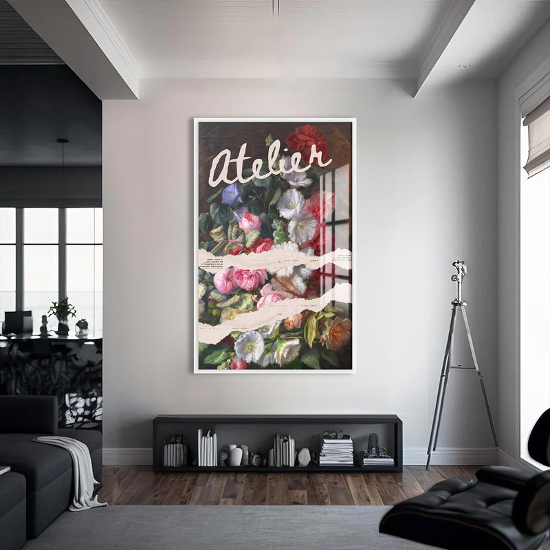 Atelier Cam tablo – Beyaz Çerçeveli Cam Tablo