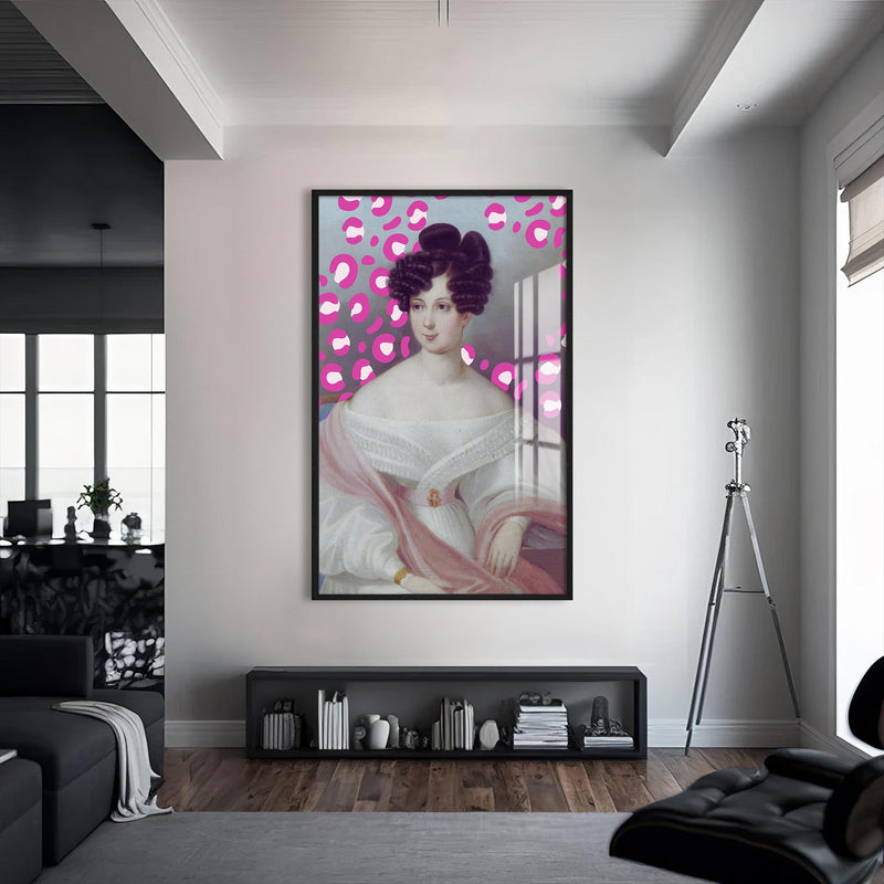 Pink Duchess Cam tablo – Siyah Çerçeveli Cam Tablo