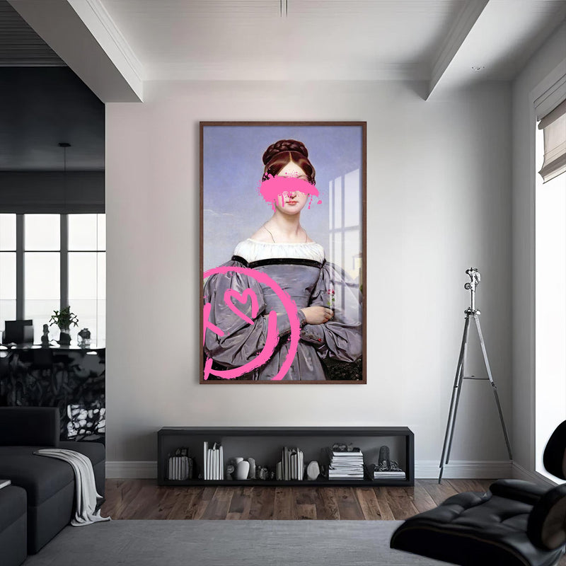 Love Vandal Cam tablo – Ceviz Çerçeveli Cam Tablo