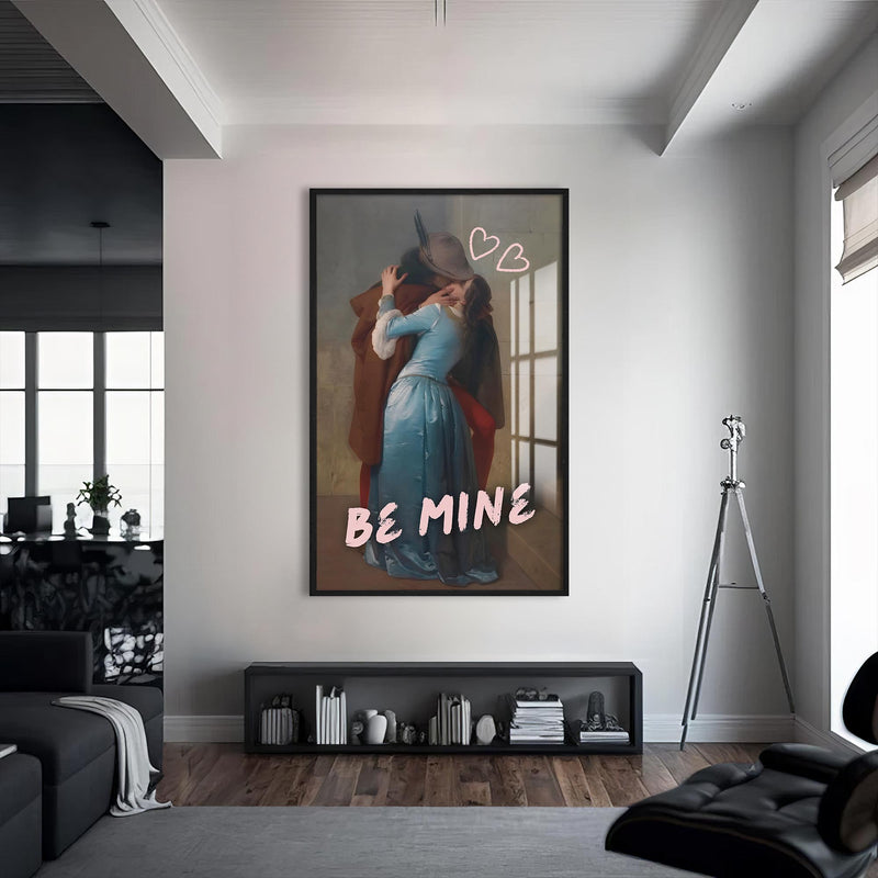 Be Mine Cam tablo – Siyah Çerçeveli Cam Tablo