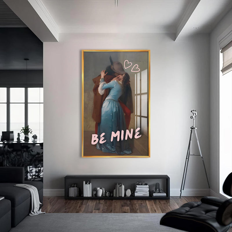 Be Mine Cam tablo – Altın Çerçeveli Cam Tablo