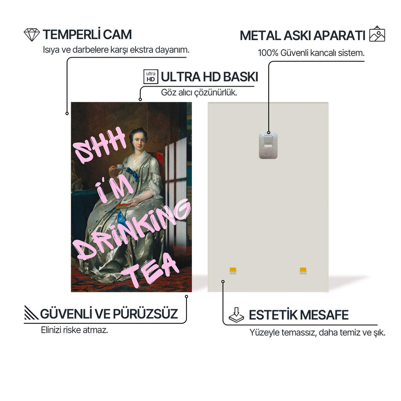 Shhh I’m Drinking Tea Cam tablo – Cam Tablo